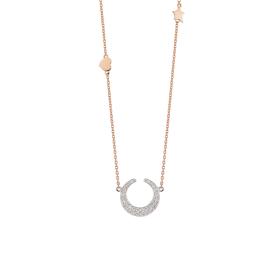 Weißgold, Halsschmuck, Al Coro Mezzaluna Collier NC8337WR